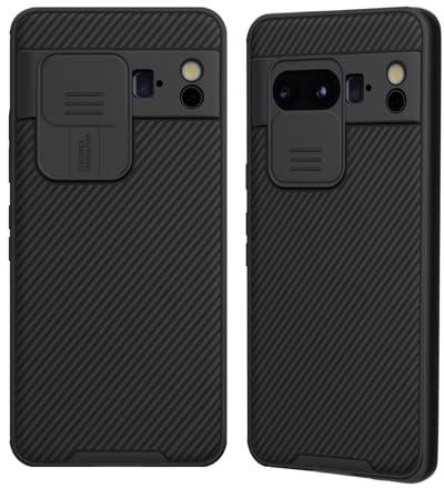 XTCASE für Google Pixel 8 Pro Hülle Kameraschutz Handyhülle - Kamera Schutz mit Schieber, Premium Hybrid PC + TPU rutschfest Stoßfest Kratzfest Schutzhülle - Schwarz