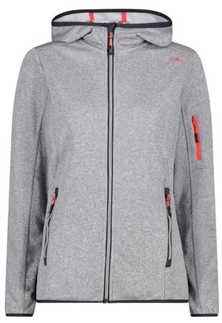 CMP Damen Knitted Hoodie Jacke, Glacier-Cemento, 48