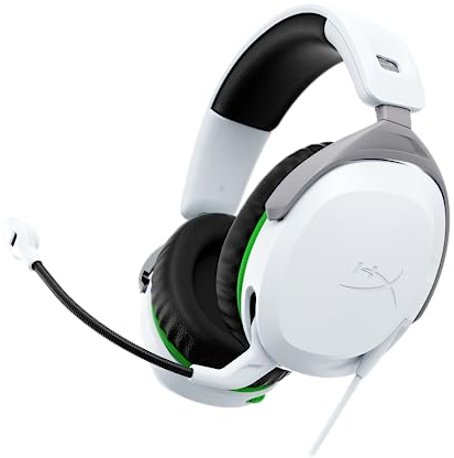 HyperX CloudX Stinger 2, Kabelgebundenes Gaming-Headset für Xbox, Offiziell lizenziert, 50mm-Treiber, Leicht, Memory-Schaumstoff, Schwenkbares Mikrofon, Integrierte Audiosteuerung, Weiß