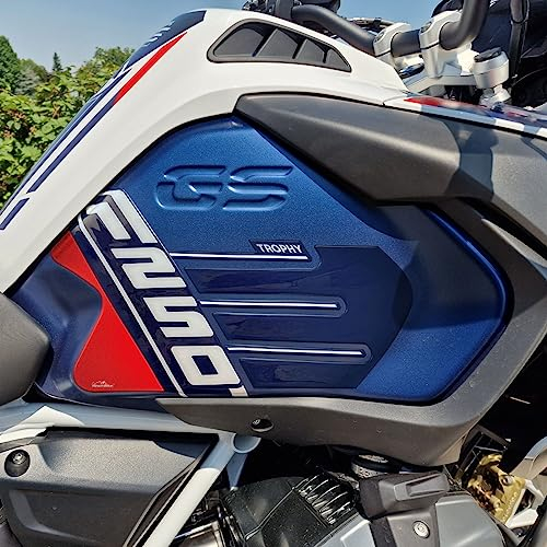 Resin Bike Adesivi Moto Compatibile con Bmw R 1250 GS Adventure Trophy 2021-2024. Protezioni Laterali Serbatoio da Urti e Graffi. Adesivi Resinati con Effetto 3D