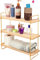 Ndeko Arbeitsplatte Regal aus Holz und Metall Gold mit 3 Ablagen, Badregal, Holzregal, Regalbrett Organizer und Aufbewahrung für Badezimmer Wohnzimmer Küche