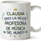 MUGFFINS Tazas Personalizadas para PROFESORA DE MÚSICA mujer - En Español - Mejor del Mundo - 11 oz / 330 ml - Regalo Personalizable original y divertido