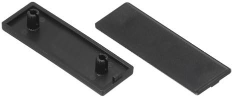 sourcing map 10 Stück Standard Kunststoff Rechteck Aluminium Profil Endkappe Schwarz 60x20mm für Trolley, Fischtankregal, Lagerregal