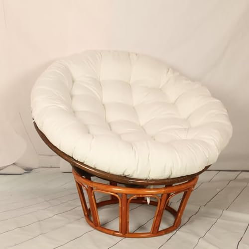 Hovoto Papasansessel Kissen, Papasan Sitzkissen für Hängesessel, Rund Papasan Sessel, Bequem Weich Sitzkissen, Hängesessel Kissen für Korbsessel, Garten Stuhlauflag, Beige, 70 * 70cm