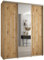 MEBLE KRYSPOL Davos 13 200 Schrank mit DREI Schiebetüren für Schlafzimmer - Moderner Kleiderschrank mit Spiegel, Kleiderstange und Regalen - 235,2x200x60 cm - Artisan Artisan Silber