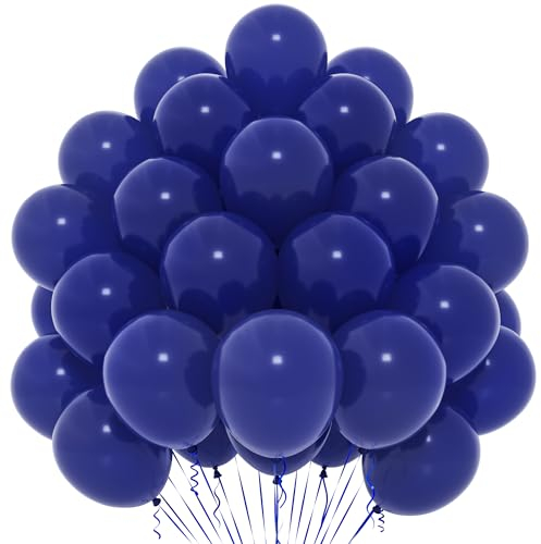 Palloncini Blu Navy, 50 Pezzi Palloncini Blu Scuro 12 Pollici, Palloncini Blu in Lattice per Donne Ragazze Bambini per Tema Arancione Festa Compleanno Laurea Baby Shower Matrimonio Decorazione
