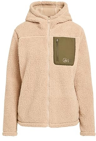 NORTH RIDGE Women’s Vista Full Zip Fleece Hoodie with 3 Zipped Pockets, Warm & Comfortable Midlayer Jacket, Ideal for Walking, Hiking & Outdoor Recreation (UK, Numeric, 20, Regular, Regular, Beige)