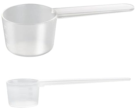 2 Pezzi Cucchiai Dosatori Trasparente in Plastica, Cucchiaio Dosatore 5 g, 20 g Grammi Misurino Misuratore di Proteine del Caffè in Polvere per Misure Sperimentali in Cucina