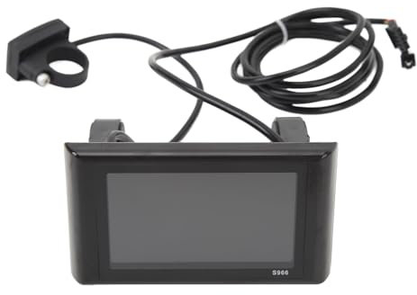 BuyWeek Panneau d'Affichage LCD de Vélo Électrique, 24V‑72V Compteur d'Affichage LCD Panneau de Commande à LCD de Vélo Électrique S966 Étanche