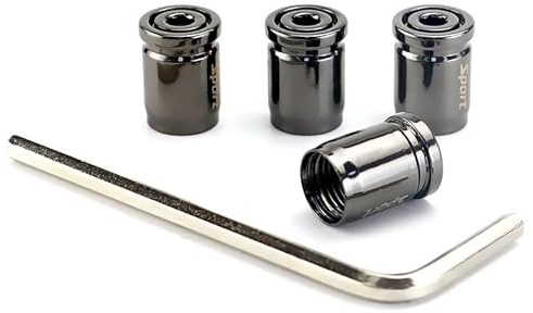 4 Stück Legierung Auto Reifen Ventilkappen für Jeep Grand Cherokee IV (WK2) 2017-2022, Korrosionsbeständig Auslaufsichere Ventilkappen Auto Zubehör,Black