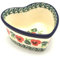Polish Pottery Ramekin - Heart - Red Pansy