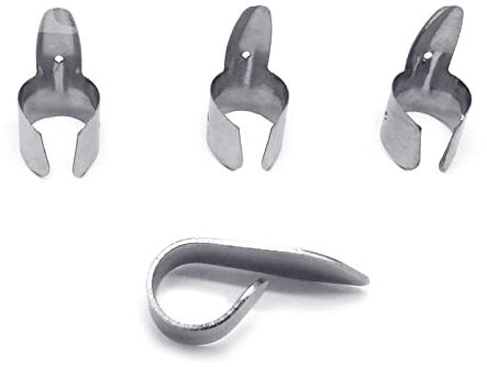 4 Stück Edelstahl Gitarren Fingerplektren Silberfarben Verstellbar Metall Finger Daumen Picks Packung Für Gitarren Banjo