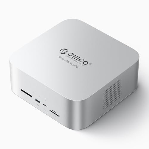 ORICO Data Matrix Mini 10TB Externe Festplatte 2TB SSD und 8TB HDD,40Gbps USB-C Docking Station mit SD/TF,CF-B,USB-C*2,USB-A*2,DP 1.4, Kompatibel mit Mac Mini/Studio (DMM13-10T)