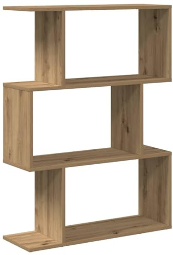 vidaXL Room Divider Bookcase 3-Tier Artisan Oak 70x24x97 cm Engineered Wood