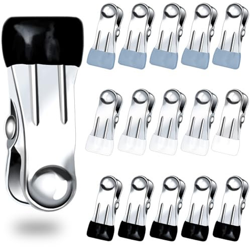30 Stück Wäscheklammern Edelstahl, klammern Metall kleine klammern metallklammern, 3 Farbtöne Wäscheklammern Ohne Abdruck Handtuchklammern für Socken, Kleidung, Lebensmittelsiegel, Fotohalter