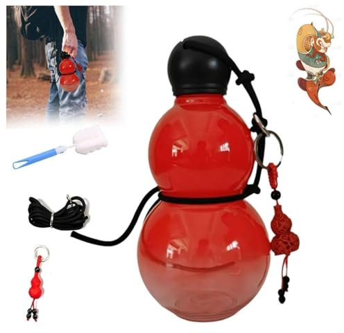 Bouteille D'eau De Style Gourde, Bouteille D'eau De Voyage Portable Pour Le Sport, Gourde D'inspiration Rétro Chinoise, Fan De Jeu De L'homme Ordonné Par Dieu, Bouteille D'eau Ancienne Chinoise(F)