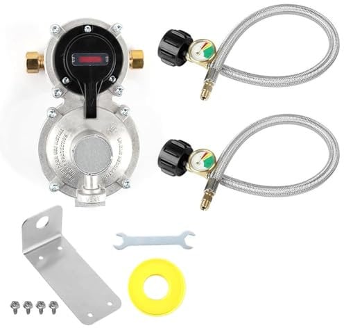 Giwnhvx RV-Propangasregler mit, Robuster LP-Propangasregler für 2 Tanks mit Automatischer Umschaltung und Manometer
