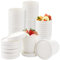 MUXHEL Lot de 50 gobelets en carton de 360 ml avec couvercle, gobelets à soupe, gobelets à glace, gobelets en papier, gobelets à soupe à emporter avec couvercle, gobelets en carton pour crème glacée