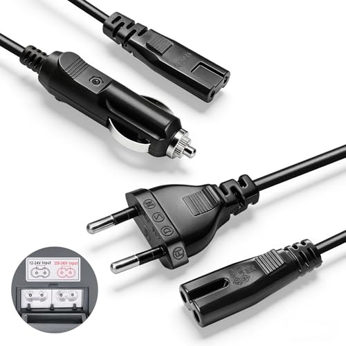 AUTOPkio Cordon d'alimentation 12V/24V 220V pour Gamelle Chauffante | Adaptateur Allume Cigare de Voiture Camion et Câble pour Domestique Bureau Compatible avec B0CGJ9VZ3V, B0DBLF6FM3, B0FLJ3GJHW
