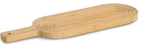 Zeller Schneide-/Servierbrett mit Griff Stripes, Bambus