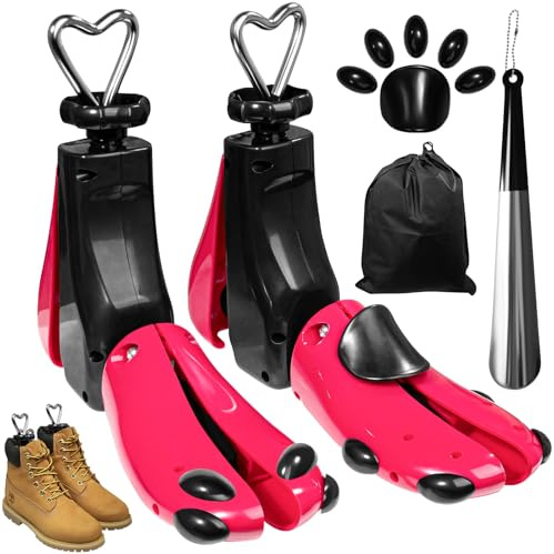 URHELP 2 Stück Schuhspanner Damen Herren, Stiefelspanner mit Schuhlöffel, Universell Schuhdehner Einstellbare Breite und Länge, Schuhspanner für zu enge Sportschuhe Lederschuhe Stiefeletten