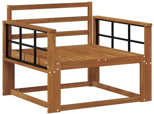 vidaXL Outdoor Mittelsofa Massivholz Akazie Natur, Akazienholz Mittelsofa, Langlebige Lounge für den Außenbereich, Modernes Terrassensitzmöbel, Stylische Garten-Couch, Wetterfeste Möbel
