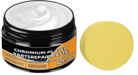Nettoyant Chrome - Pâte Réparation Rayures 50 G Voiture | Pâte Polissage Métal Élimination Rayures Oxydation | Rénovateur Garnitures Chrome Poignée Porte Avec Éponge