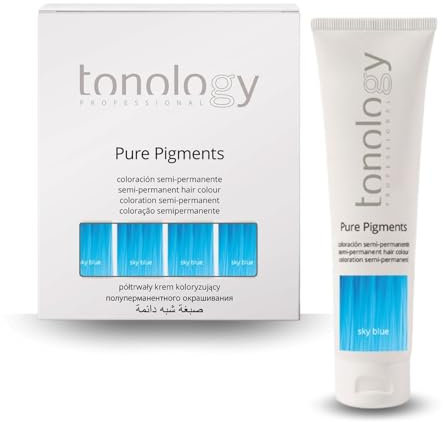 Tonology Pure Pigment Sky Blue | Tinte Semipermanente sin Amoniaco, Tinte Fantasía, Mascarilla, Aporta Nutrición y Brillo, Azul Cielo - 1 Unidad 100ml