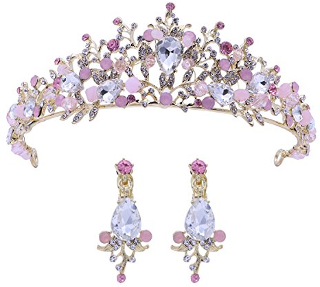 Hochzeit Tiara und Krone Strass Braut Prinzessin Krone mit Ohrringen
