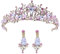 Hochzeit Tiara und Krone Strass Braut Prinzessin Krone mit Ohrringen