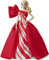 Barbie Signature FXF01 Holiday Puppe (blond), ca. 30 cm, im rot-weißen Ballkleid, mit Puppenständer und Echtheitszertifikat