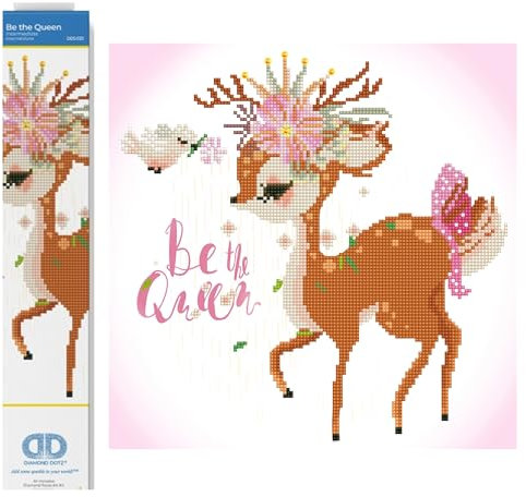 Diamond Dotz DD5-033 Be the Queen, ca. 35 x 35 cm groß, Diamond Painting, Malen mit Diamanten, funkelndes Bild zum Selbstgestalten, für Kinder und Erwachsene