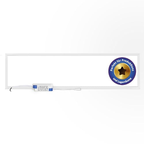 LECOM 2x Deckenleuchte LED Panel 120x30 Flach 4000/6000K kein Flimmern Rasterdecke Einbauleuchten Deckenleuchten (Neutralweiß (4000K) ohne Aufbaurahmen)