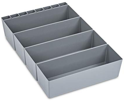 aidB NextGen Einsatzkasten Set 1/4 Unterteilung, 600 x 400 x 120 mm, ideal als Einsatz für Schubladen und NextGen Euroboxen