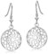 MATERIA Ohrhänger Silber 925 Damen - Lebensblume Blume Ornament rund SO-451-Silber