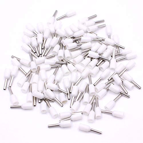 100 Stück Aderendhülsen für 0,75mm² Kabel/Litze isoliert weiß zum Crimpen/Quetschen aus verzinntem Kupfer