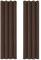 Deconovo Gardinen Blickdicht Vorhang Schlafzimmer Ösen Thermo Vorhänge Kälteschutz, 214x117 cm(HöhexBreite), Braun, 2er Set