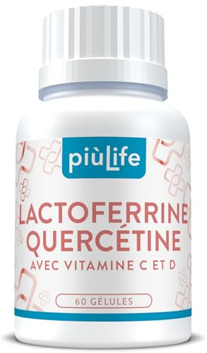 Lactoferrine Quercétine avec Vitamines C et D, PiùLife – 60 gélules
