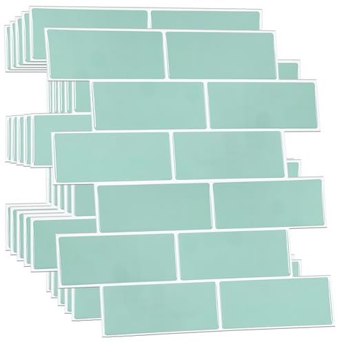 WALPLUS 3D Tile Stickers Peel and Stick Backsplash Splashback Decals Tile Transfer for Kitchen Bathroom Living Room Stick on Tile Waterproof Capri Sea 12 Sheets 30.5cm(12)