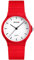 Montre bracelet analogique à quartz pour homme et femme - Bracelet en silicone - Montre de sports de plein air simple, rouge