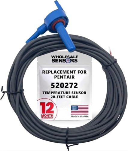 Pentair 520272 Ersatz-Luft-/Wasser-/Solar-Temperatursensor, 6,8 m langes Kabel für Pool/Spa
