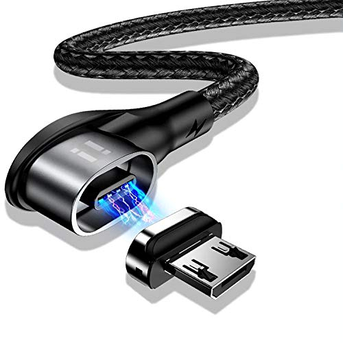 Cavo dati Quick Charge 3.0 Quick Charge 3.0 PLATINUM in nylon magnetico da 1 m, 1 cavo angolare + 1 connettore micro USB