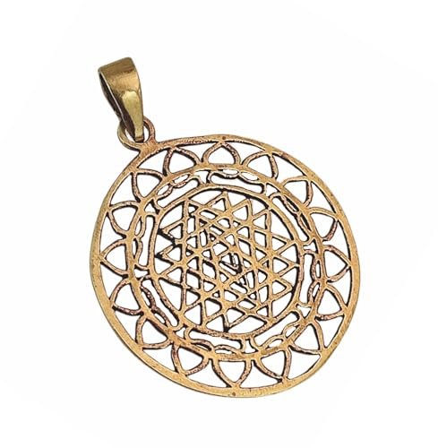 Kiss of Leather Sri Yantra Anhänger aus Bronze Nr. 164