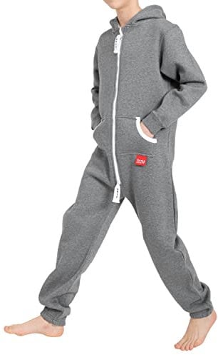 Basisstoff Yuppie Kinder Jumpsuit Jungen Mädchen Overall Dunkelgrau Gr. 110-116