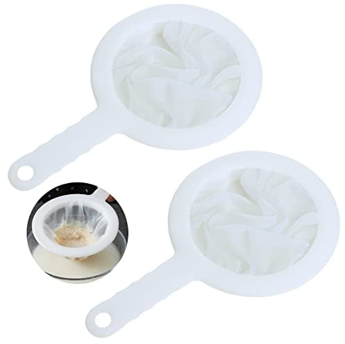 2 Pack Kitchen Ultra Fine Mesh Plastic Nylon Fine Mesh Strainer Ultra-Fine Nylon Mesh Food Grade PP Strainer Premium Fine Mesh for Oil Noodles Fruits Food Tea Rice Coffee(100Mesh 200Mesh)