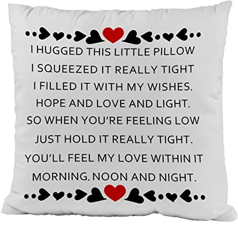 ZNGFON I Hugged This Pillow Really Tight Soft Throw Pillow Pillow Home Decorative Throw Pillow Case for Sofa Couch Bed 45.7 cm X 45.7 cm Cover Long Distance Relationship Gifts
