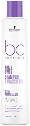 Schwarzkopf Professional Bonacure Frizz Away Shampoo Für Grobes Unbändiges Frizziges Haar Vegan Babassuöl Anti Feuchtigkeit Effekt Langanhaltende Glätte Intensiver Glanz 250 ml