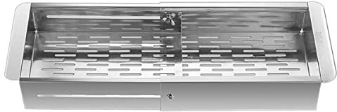 Herklotzn Colino sopra il lavandino, colino, cestello in acciaio , per lavare e frutta, scolare la pasta , estensibile