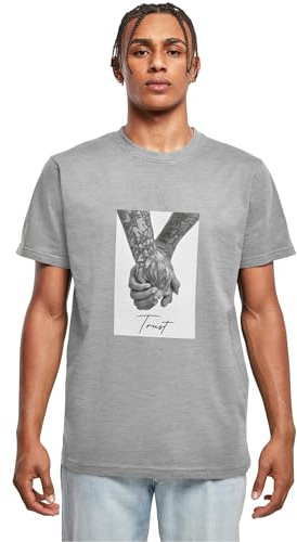 Mister Tee Herren T-Shirt 100% Baumwolle grau meliert L