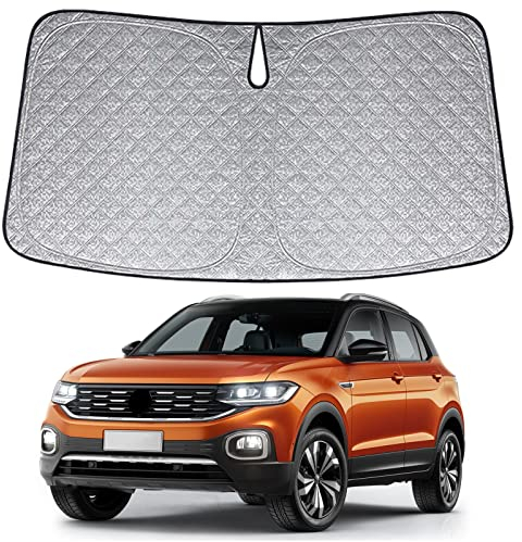 Auto Sonnenschutz Kompatibel mit VW T-Cross - Sonnenschutz Abdeckungen Frontscheibe Sonnenschirm Die Vordere Schallwand Windschutzscheibe Auto Sonnenblende Zubehör